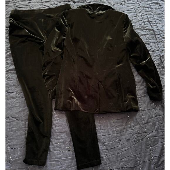 I.N.C. International Concepts Black Velvet Blazer & Pants Women’s M/L - Picture 3 of 9